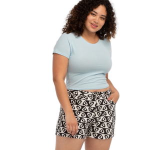 NWT RSQ Heart Print High Rise Black and White Denim Shorts